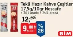 NESCAFE TEKLİ HAZIR KAHVE ÇEŞİTLERİ